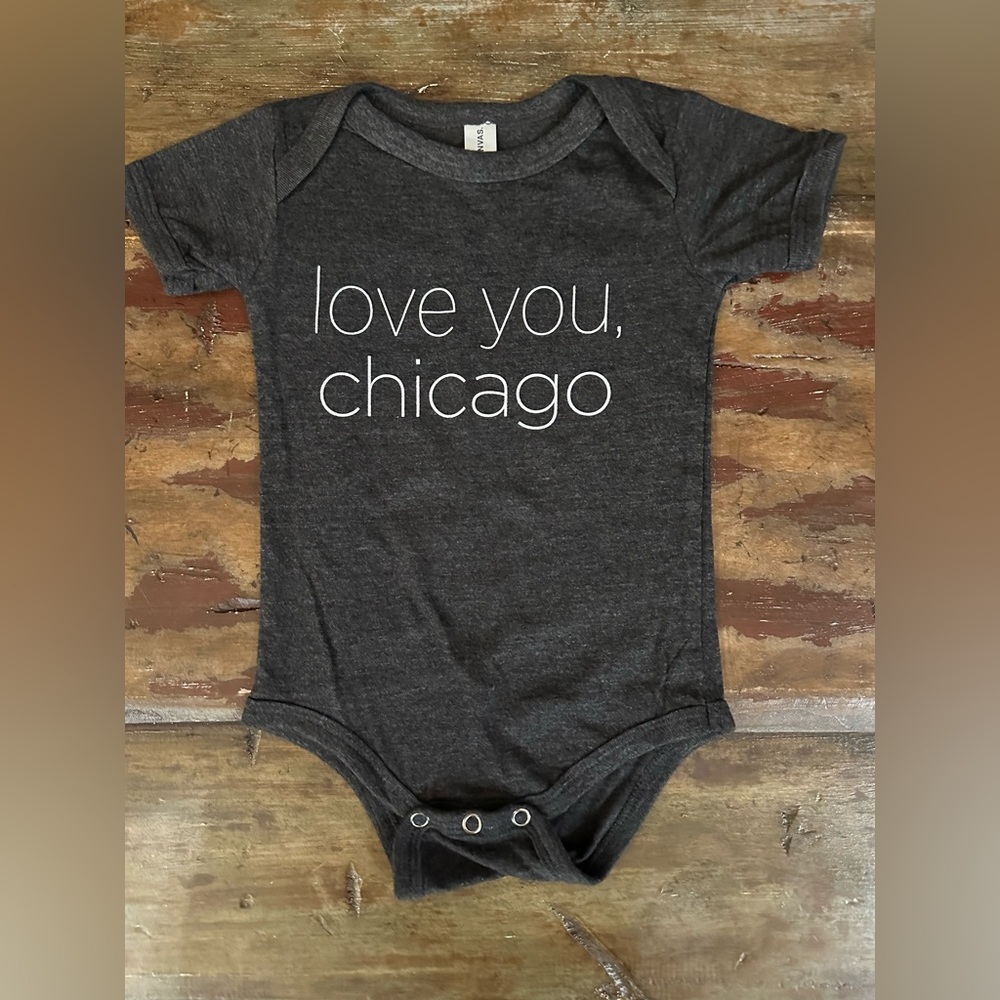 Love You Chicago baby onesie